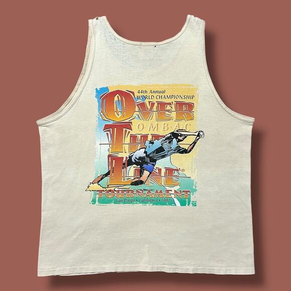 Vintage Other - Vintage 90s Tank Top Distressed San Diego Graphic Tee Over The Line 1997